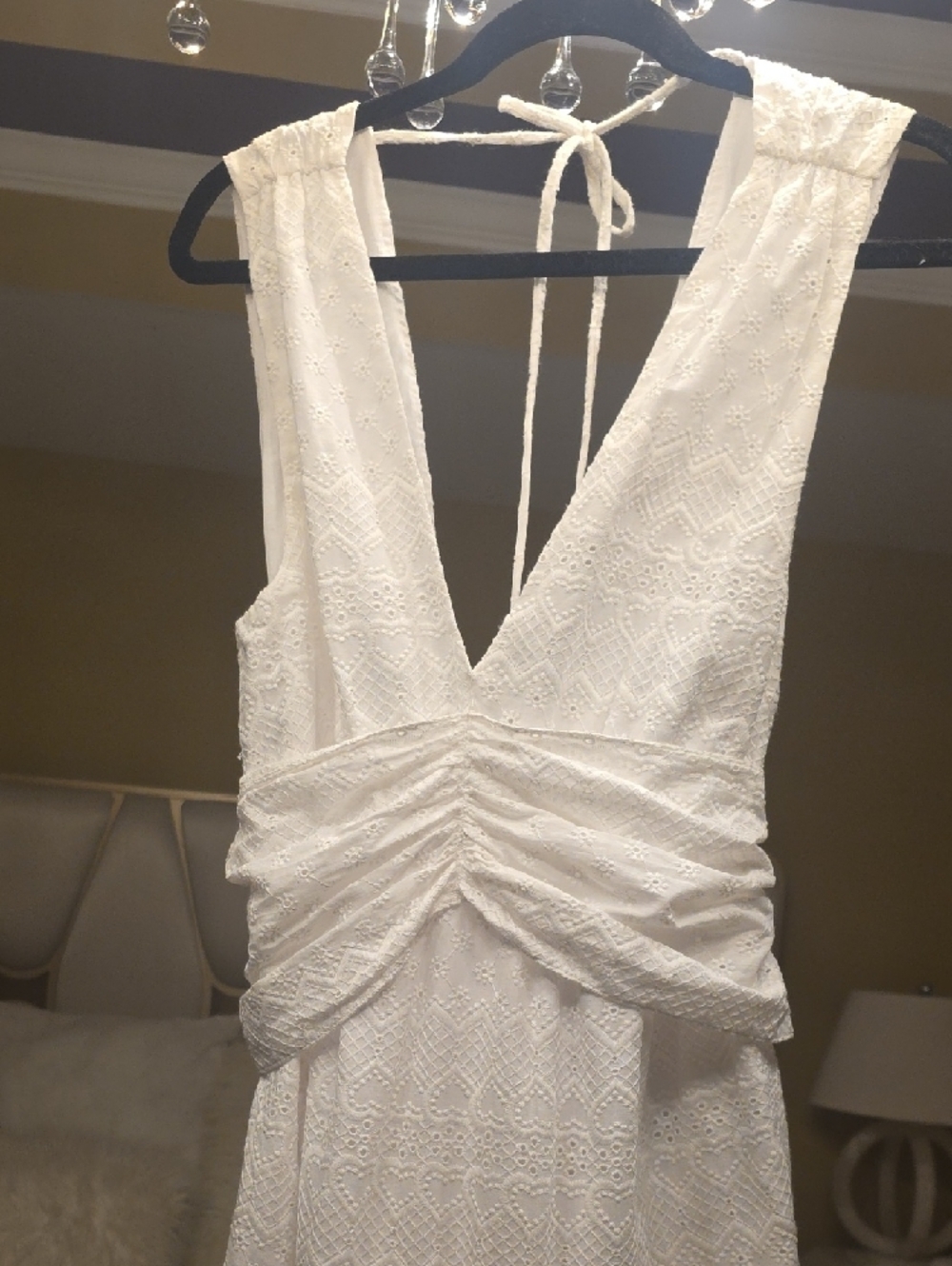 Misa Los Angeles Ksenia Cotton Eyelet Asymmetrical Maxi Dress Size XL - Picture 6 of 16